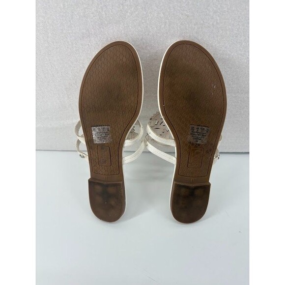Circus Sam Edelman White Faux Leather Flip Flops Sandals Women's Size 11 M - Picture 4 of 4